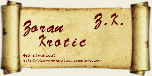 Zoran Krotić vizit kartica